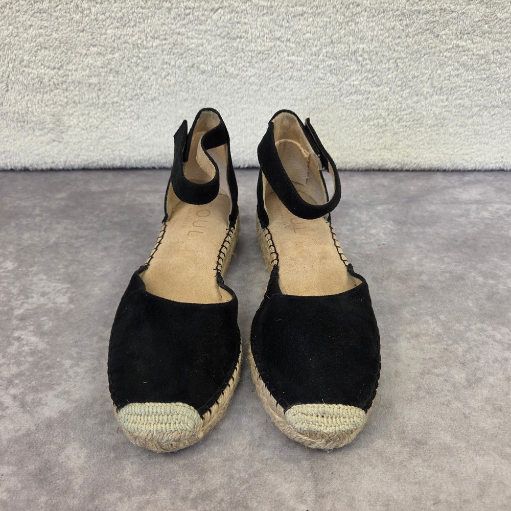 Soul Naturalizer Womens Black Espadrille Ankle Strap Flats Size 8M S1842 - Picture 6 of 8